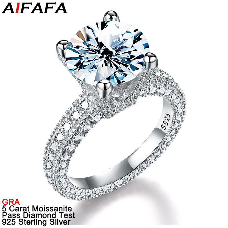 Moissanite Ring - 5 karaat echte Moissanite diamanten ringen