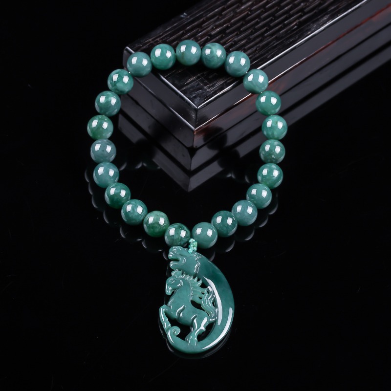 Luxury Gifts Jewelry & Watches Namfleg Mostar - Natuurlijke Jadeïet Blue Water Zodiac Horse