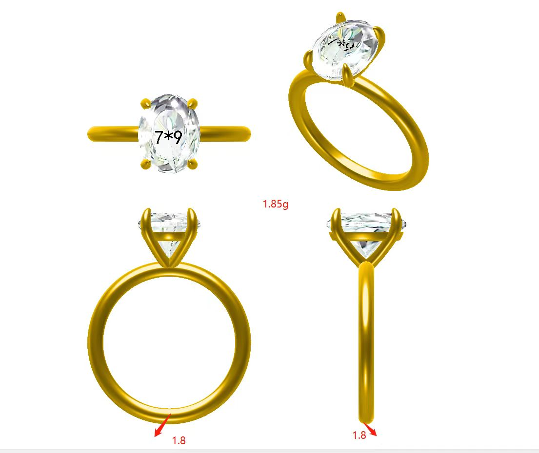 Moissanite Ring - Smyoue Aangepaste producten Aangepaste producten Aangepaste