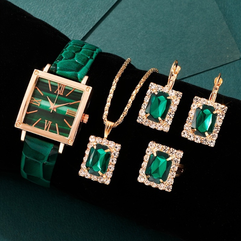 Jewelry Watches Vintage - 5-delige dameshorloge set, vintage vierkant Roma