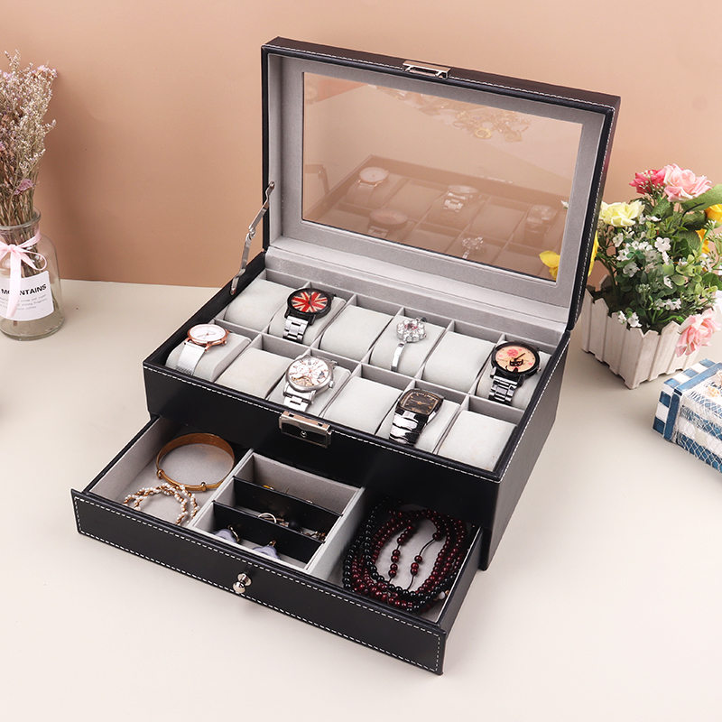 Best Jewelry Watches - 12-roosters horlogedoos PU lederen horlogekast houder