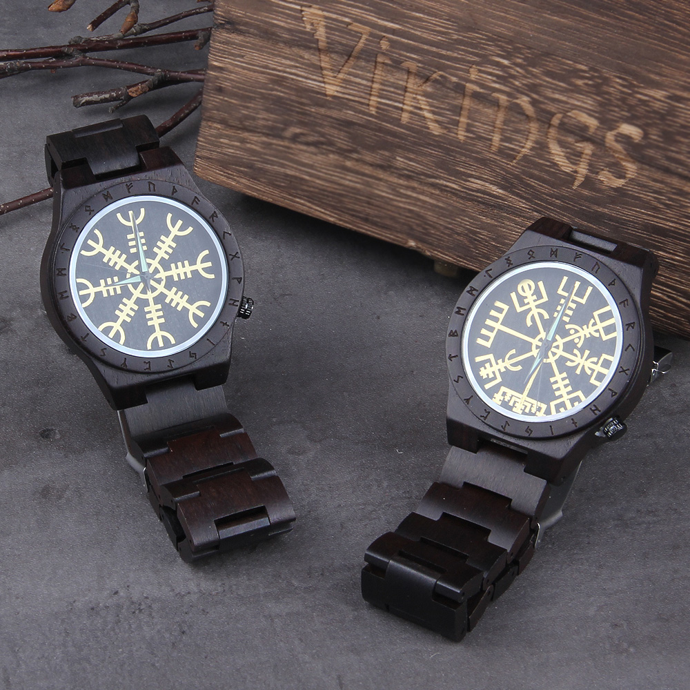Jewelry Clasp Watches - Handgemaakte Houten Horloges Man Vrouwen Runic