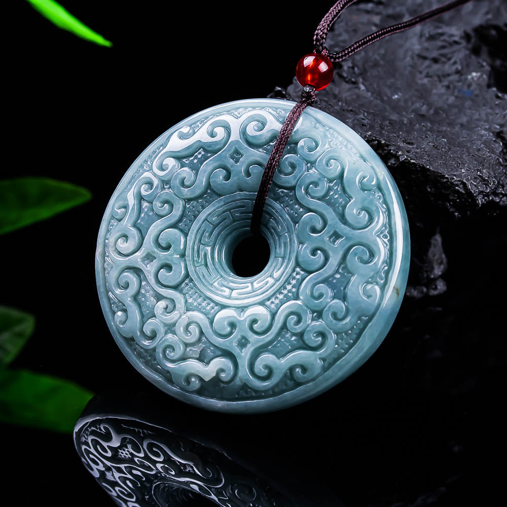 Luxury Gifts Jewelry & Watches Namfleg Mostar - Natuurlijke Birmese Jadeïet Bloem Hanger Ketting