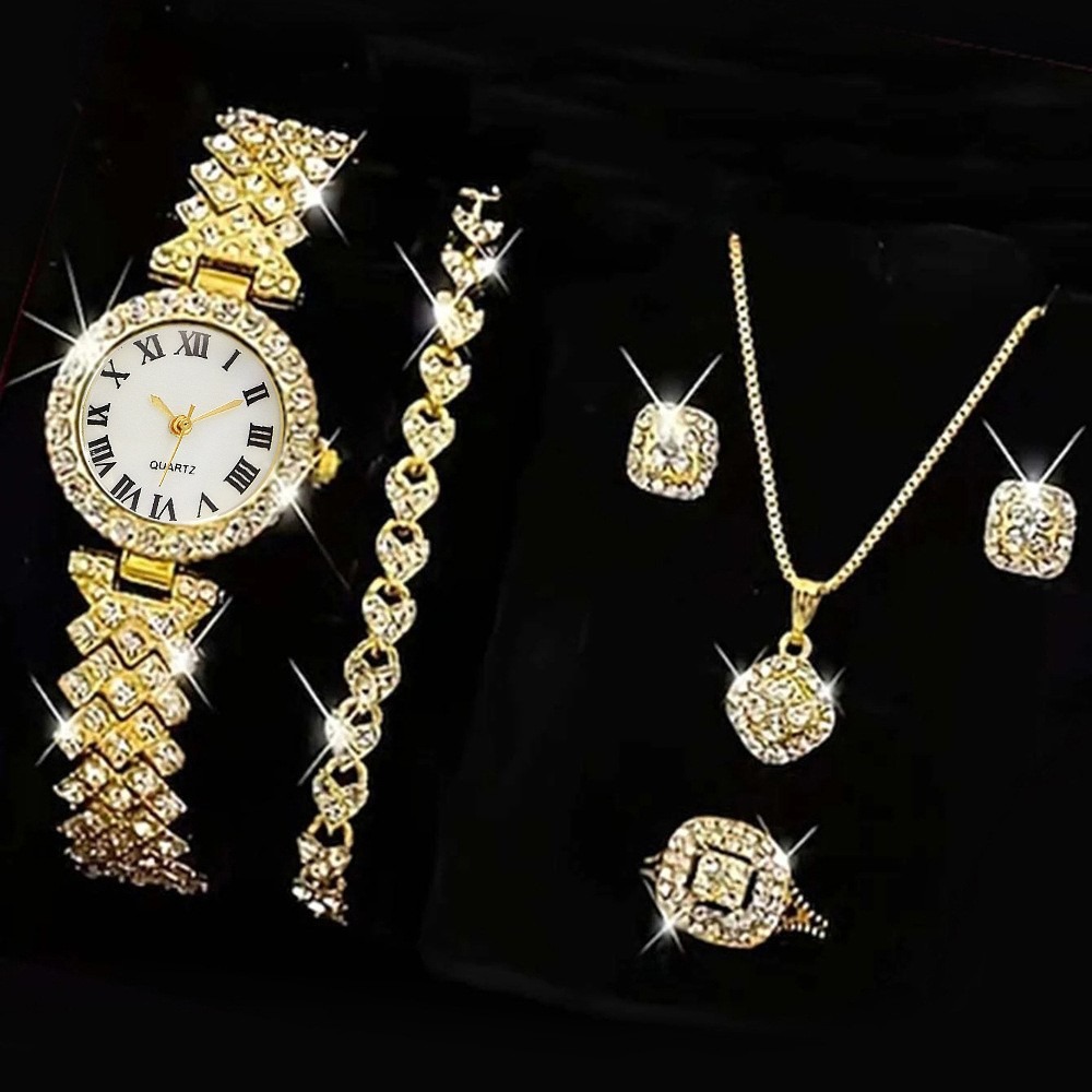 Jewelry Watches Luxury - 6 stks/set Luxe Strass Vrouwen Horloges