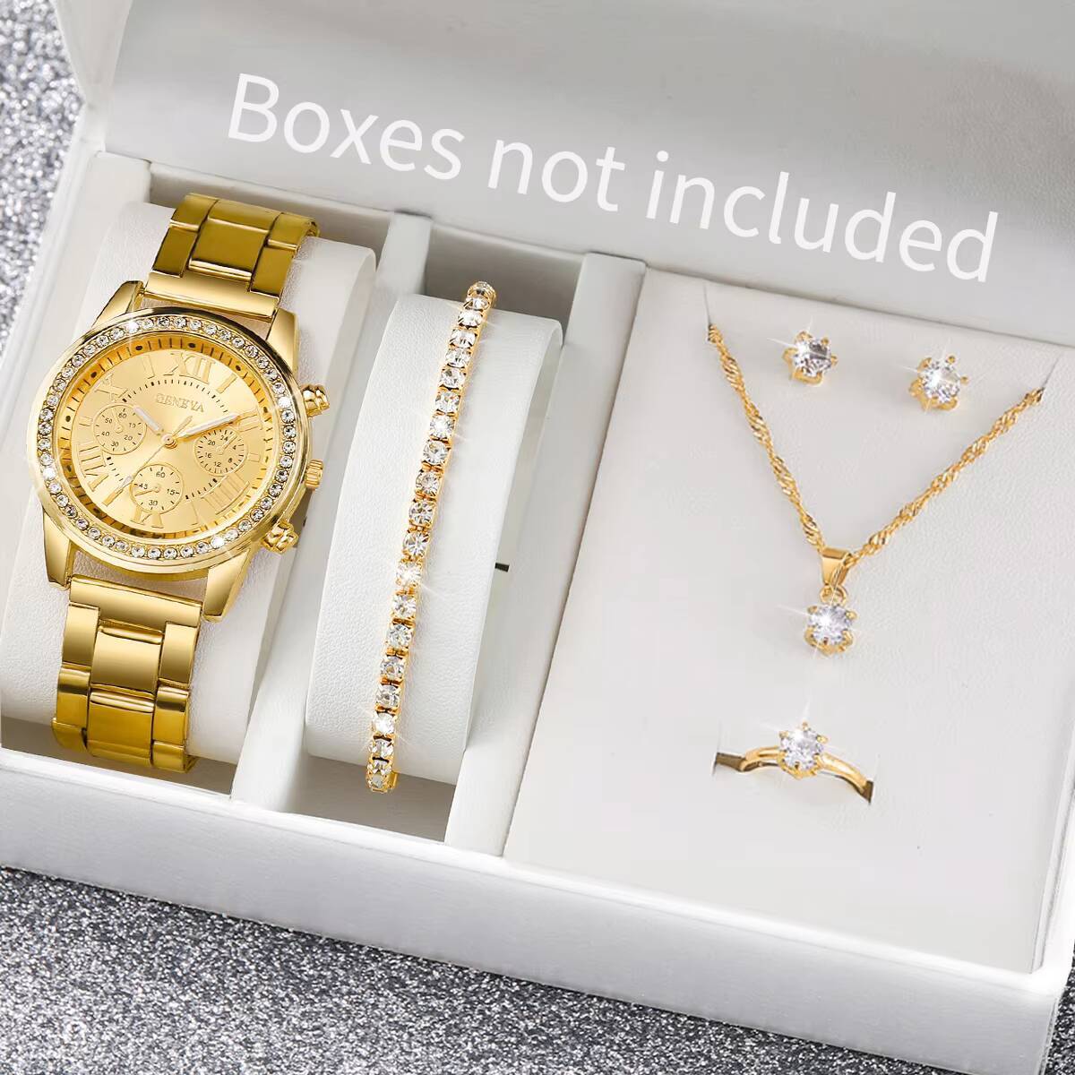 Jewelry Clasp Watches - 6 stks/set mode strass dameshorloges analoog