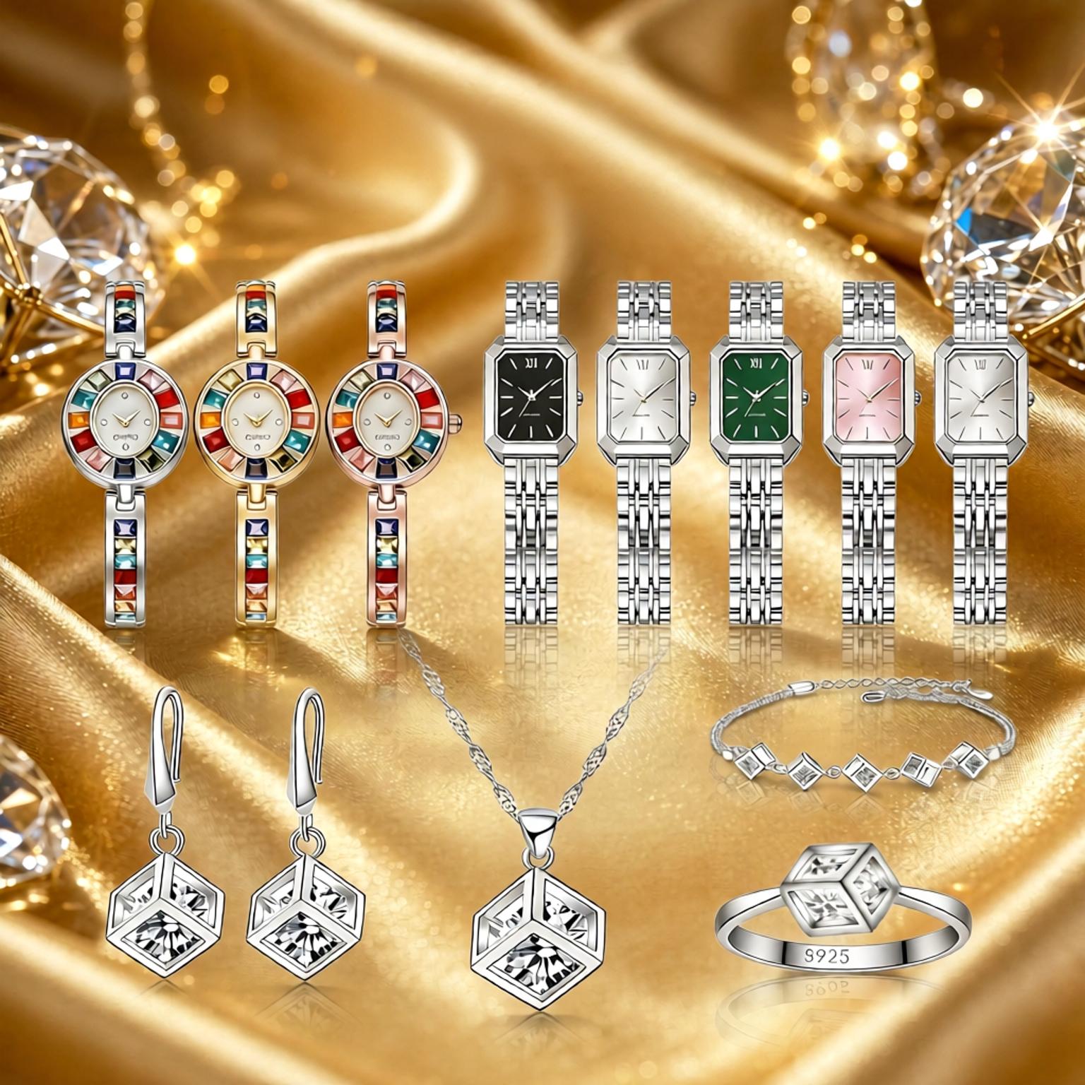 Best Jewelry Watches - Prachtige 925 sterling zilveren geometrie kristal