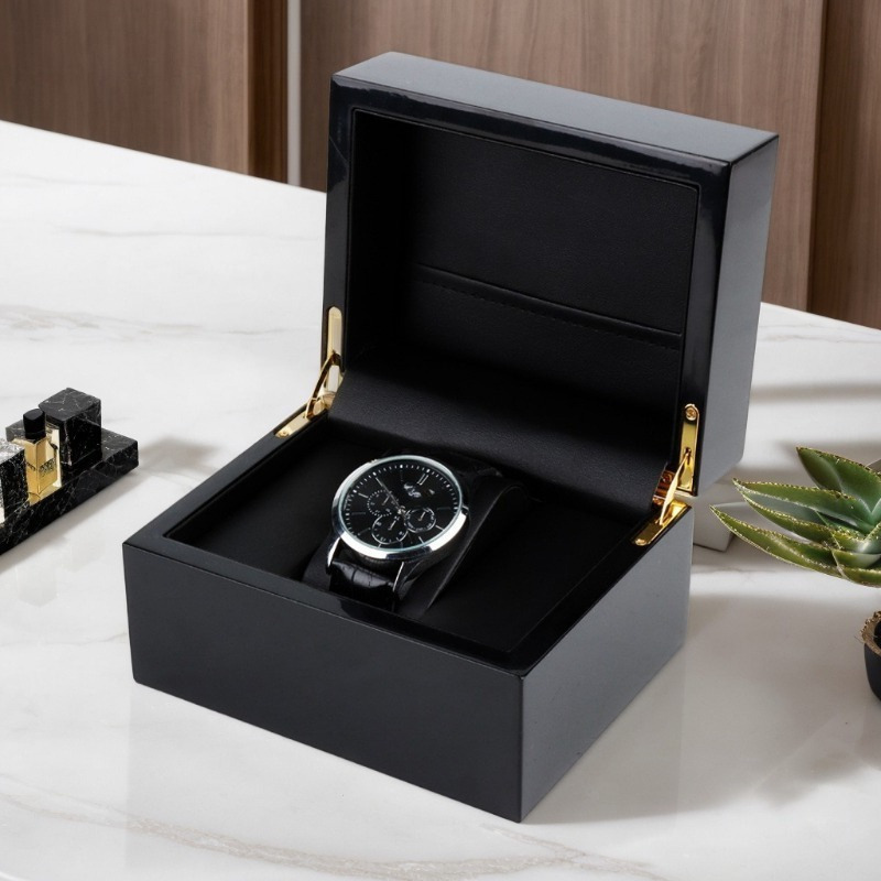 Best Jewelry Watches - Hoogwaardige zwarte horloge opbergdoos houten lederen