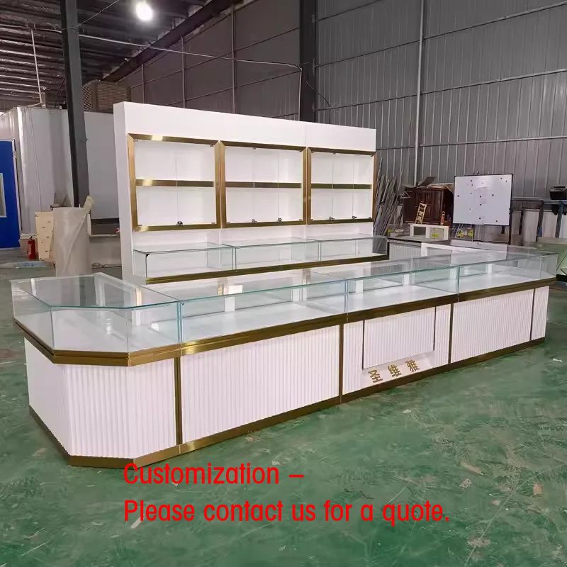 Shop Jewelry & Watches Near Me - Glazen juweliersvitrine, juweliers-eilanddisplaymeubilair, led-verlichting, houten juwelierswinkelkiosk,