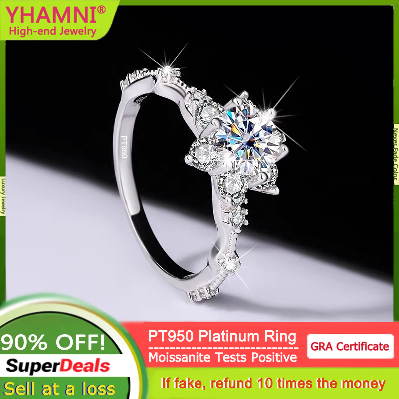 YANHUI Echte PT950 Platina Moi - Moissanite Ring recensie en prijs