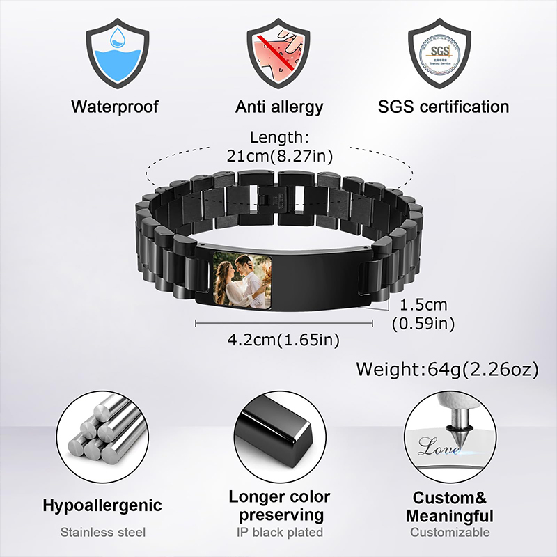 Aangepaste foto tekst armband  - Jewelry Clasp Watches recensie en prijs