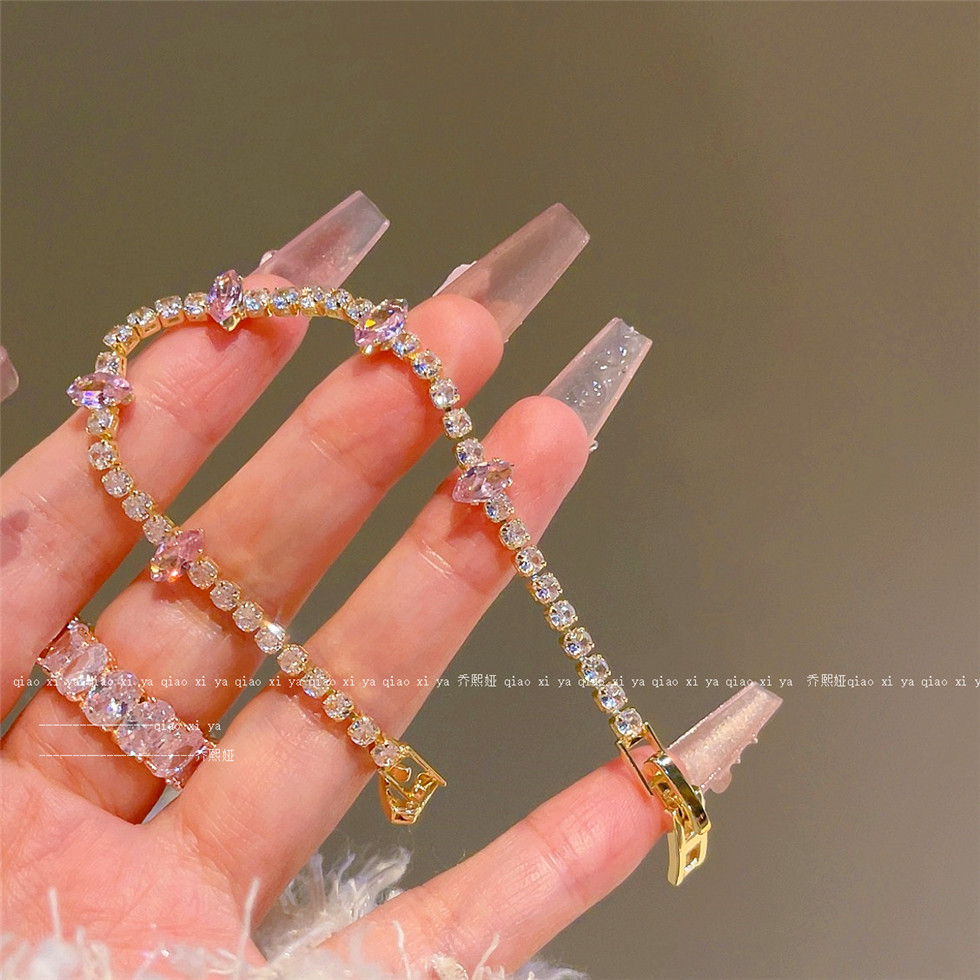 Roze volledige diamant zirkoon - Best Jewelry Watches recensie en prijs