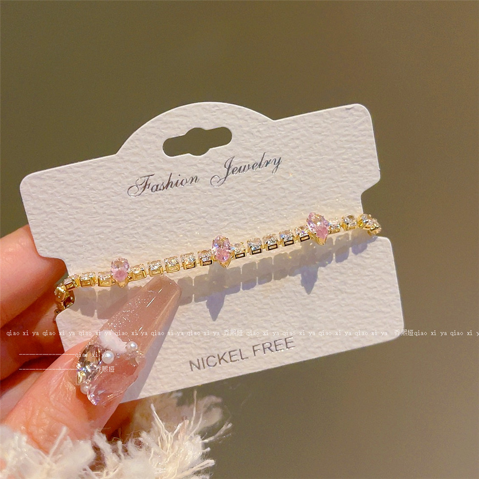 Roze volledige diamant zirkoon - Best Jewelry Watches recensie en prijs