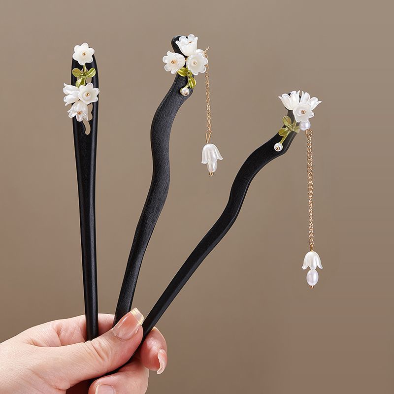 Houten bloem haarspeld Vintage - Shop Jewelry & Watches Near Me recensie en prijs