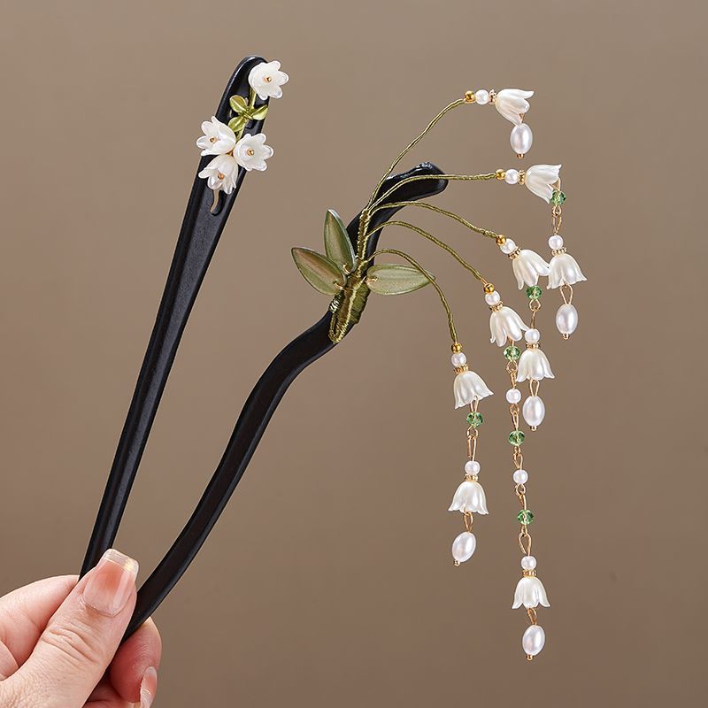 Houten bloem haarspeld Vintage - Shop Jewelry & Watches Near Me recensie en prijs