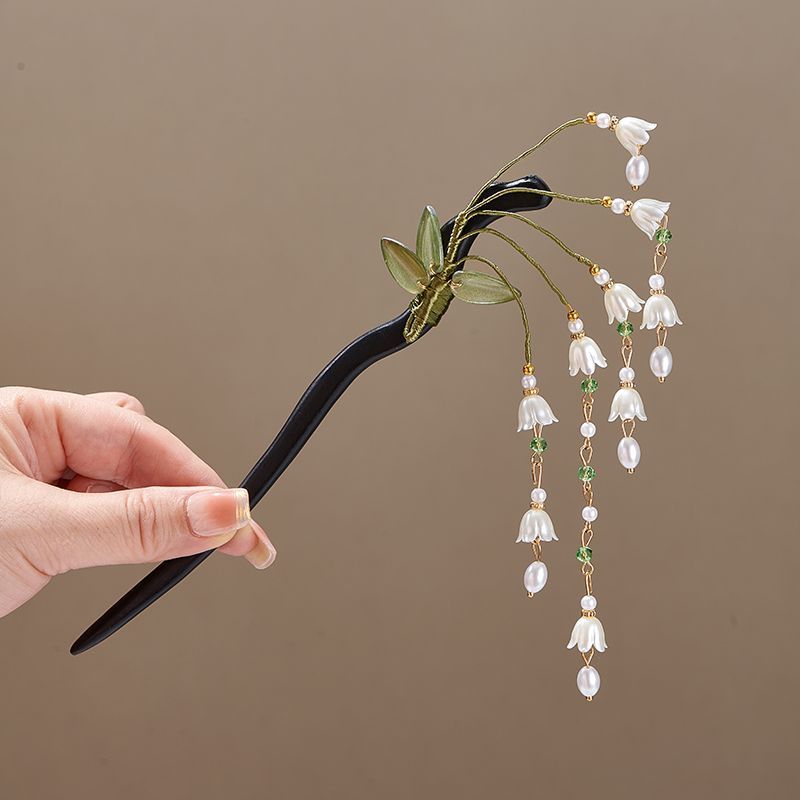 Houten bloem haarspeld Vintage - Shop Jewelry & Watches Near Me recensie en prijs